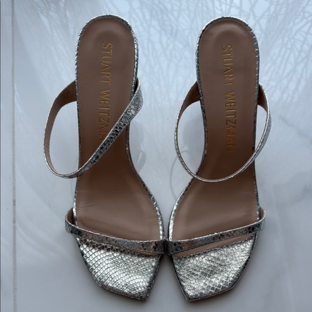 Stuart Weitzman Metallic Silver Heels